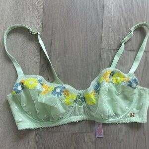 Savage X Fenty Mint Green Floral Sheer Bra
